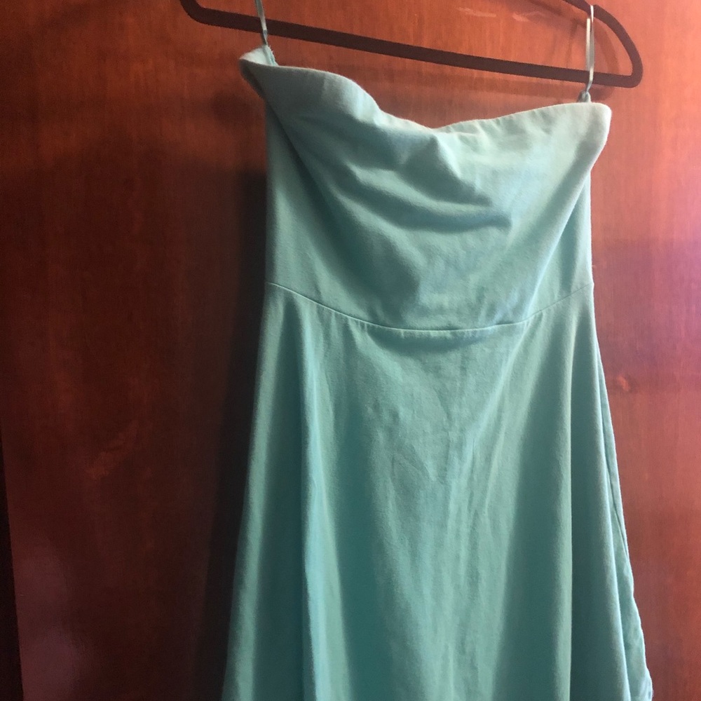 Express teal strapless dress Large